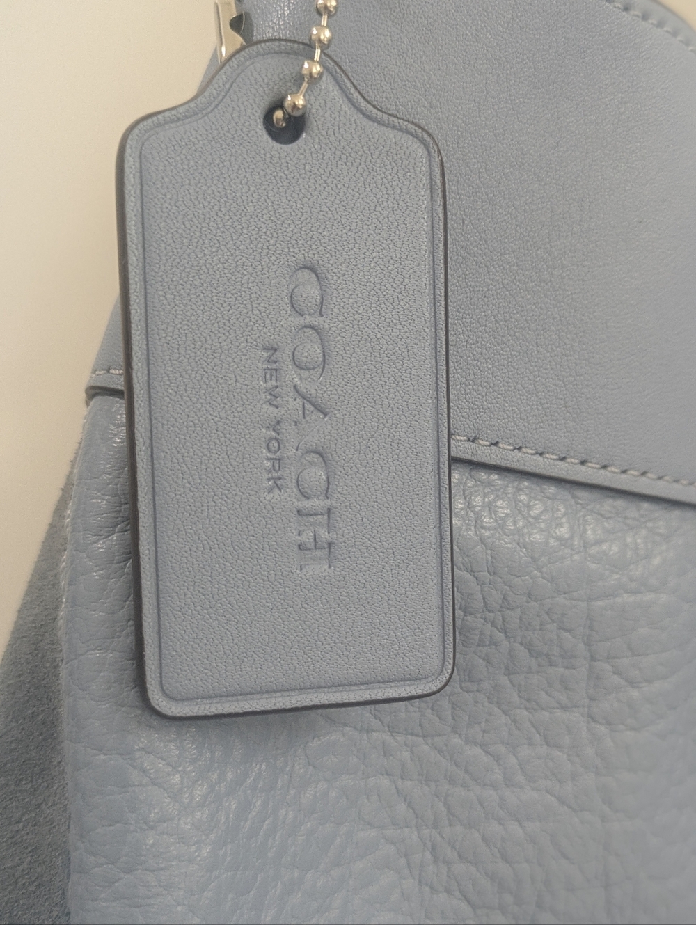 Coach Light Blue Lexi Leather and Suede Shoulder Bag - Picture 3 of 8